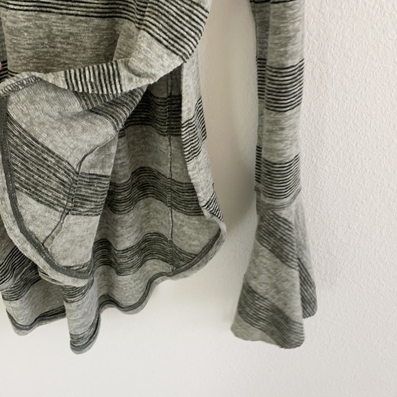 Free People Boho Green Striped Flare Long Sleeve Top - Picture 9 of 12